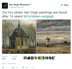 Tweet van gogh museum